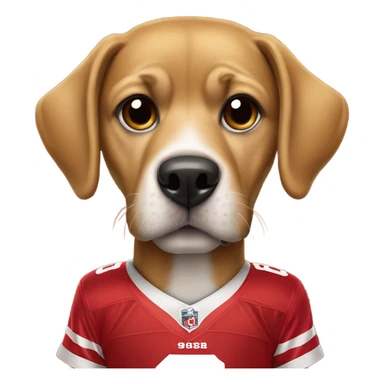 Dog in 49er jersey  sticker