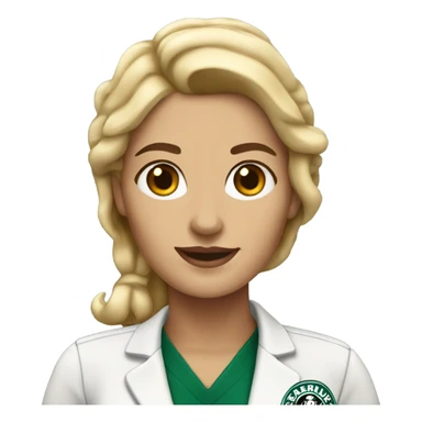 white female starbucks barista sticker