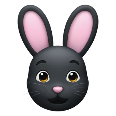 simple rabbit face with black fur sticker