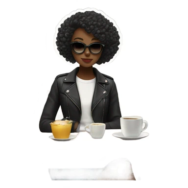 Black girl in Japan in a cafe she’s fashionable and cool her name is Nyla  sticker