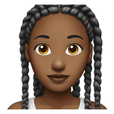 black woman with box braids sticker