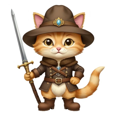 classic Puss in Boots with hat and confident expression sticker