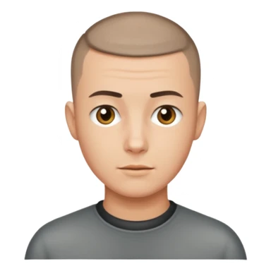 man with very short hair buzzcut sticker