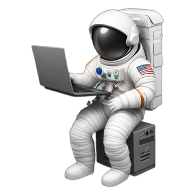 Astronaut with a computer sticker