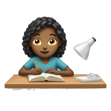 Girl studying sticker