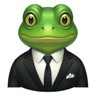 frog with tie sticker