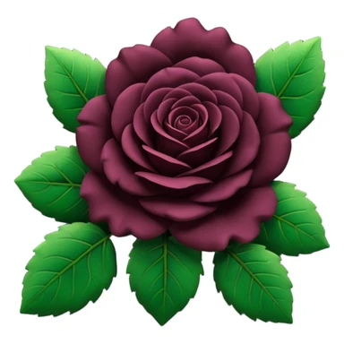 Rosa negra con hojas verdes sticker