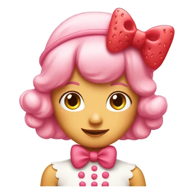 Pink bow on strawberry shortcake sticker