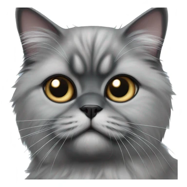 Blue eyed grey Persian cat with black ears sticker