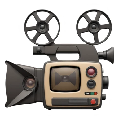 3d icon of a retro VHS camcorder, front view, soft clay style, dark purple background, no text, simple clean design sticker