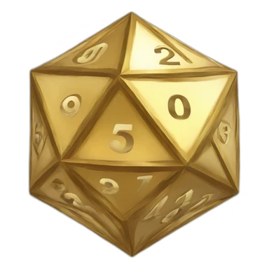 Golden Icosahedron with numbers sticker