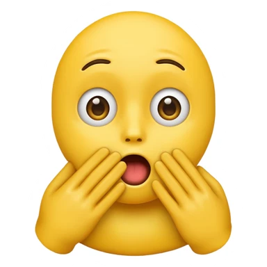 Yellow emoji shocked covering hand sticker