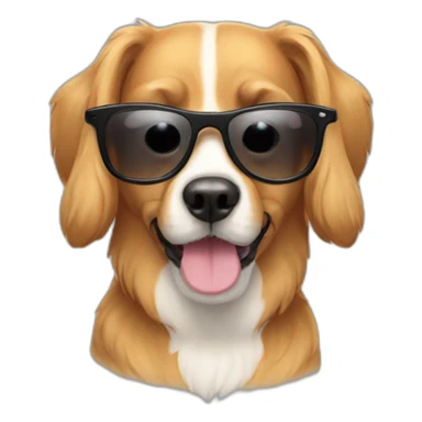 Chien avec des lunettes de soleil sticker