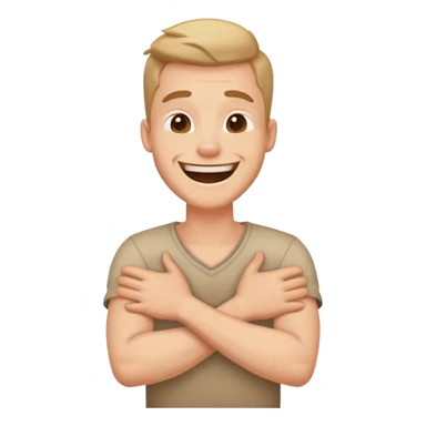 Arms crossed holding neck laughing guy sticker