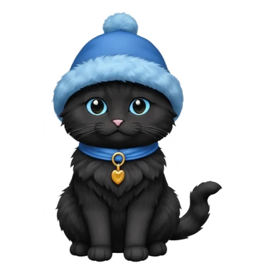black cat with blue hat sticker