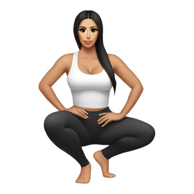 Kim K squatting  in yoga pants sticker
