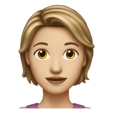 white woman with medium brown hair sticker