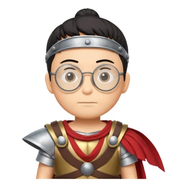 Nobita, wearing gladiator cloth, big round glassed sticker