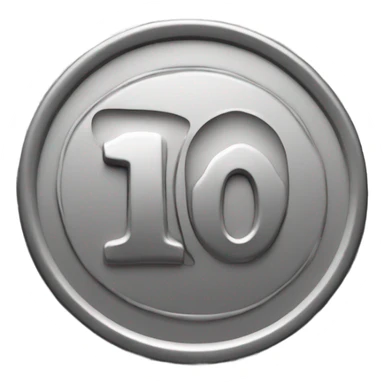 A silver coin that is written “100” clay 3d simple sticker