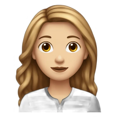 long light brown hair woman black stripy blouse sticker