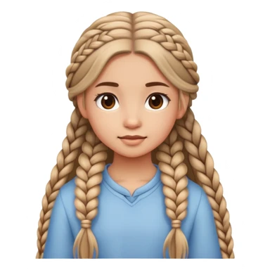 cute girl with long hair with braids sticker