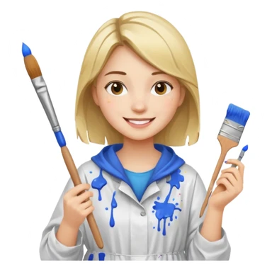 girl painter sticker