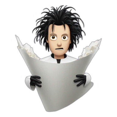 edward scissorhands shreds paper sticker