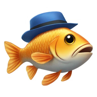 fish wearing hat sticker