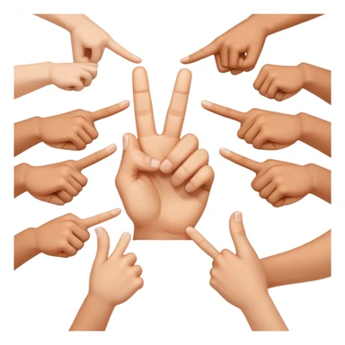 hands forming a framing gesture with thumbs and index fingers, visual composition sticker