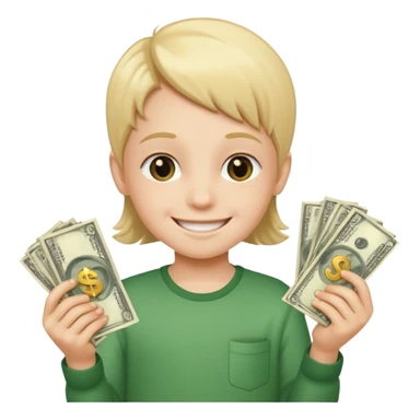 child with money sticker