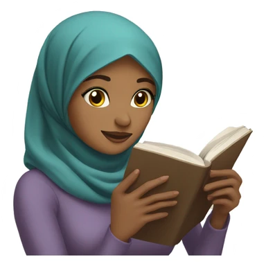 A hijaby girl reading a book sticker