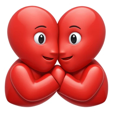 Deux coeur qui se font un calin  sticker