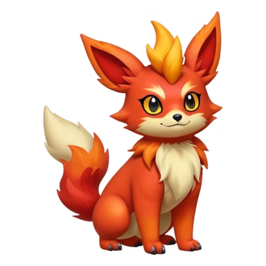 Quilava-Litten-Flareon-fantasy-animal-creature-hybrid full body sticker