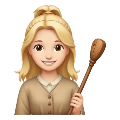 girl with a stick  sticker