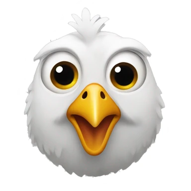 hen with two big bulged eyes sticker