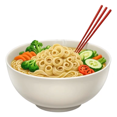 Draw a hot bowl of noodles with chopsticks & steam rising. sticker