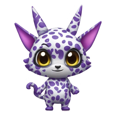 an edgy cute kawaii vernid-fionbri with splash patterns full body sticker