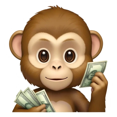 Monkey with money sticker