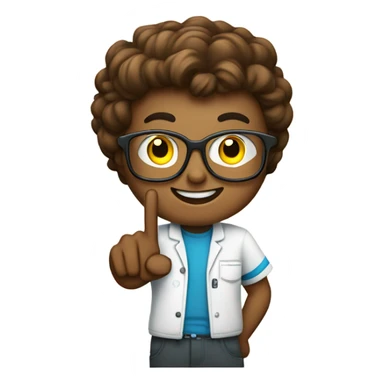 Nerd with pointing finger sticker