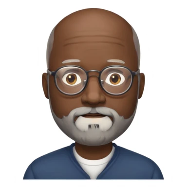 bald gray beard black man glasses sticker