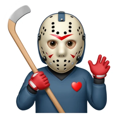 Jason Voorhees, looking cute, heart-shaped hands sticker