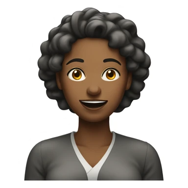 Black woman shrugging hands with sweaty smile sticker