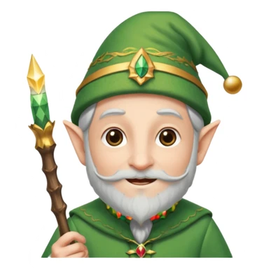 dumbledore smiling and wearing a christmas elf hat sticker