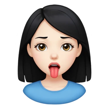 Girl with black hair drooling  sticker
