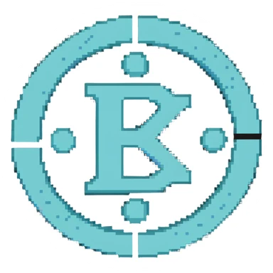 The Phoenician letter "𐤊" on a light blue circular background, Kaspa cryptocurrency logo sticker