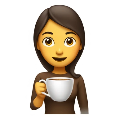 Chica morena con un cafe sticker