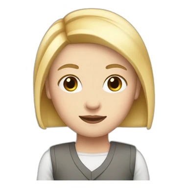 short white girl with stright blonde hair and red strips in hair sticker