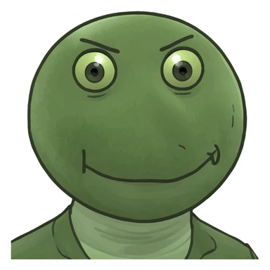 character with a black hat and a trumpet sticker