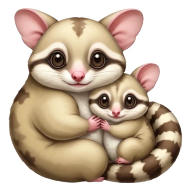 Make two sugar gliders. One mom and a baby one. Make them very cute and chubby and fat. They are white!  sticker