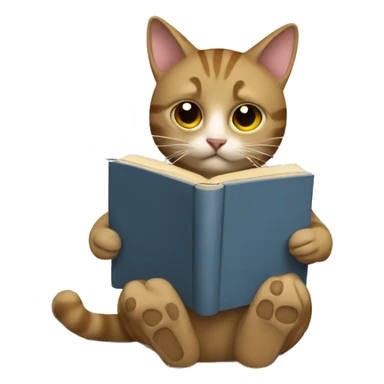 cat sitting on the toilet readin a book with a hammer  sticker